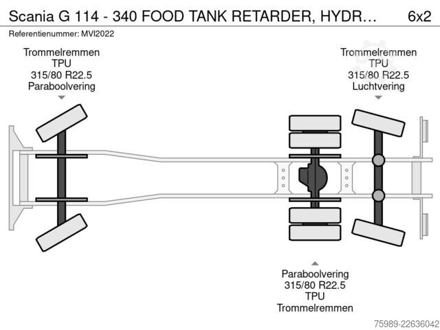 Camion-citerne Scania G 114 - 340  FOOD TANK RETARDER,  HYDRAULIC, PTO