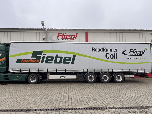 Pótkocsi platóval és ponyvával FLIEGL SDS 390 Gardine Standard Ultralight Coil