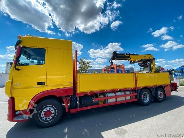 Autolaadkraan DAF XF 530 FAN 6X2 Baustoffpritsche mit HYVA HC213E3