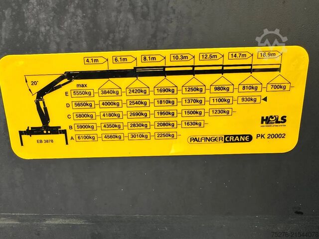 Standaard-SZM DAF XF 105 410 6x2 Palfinger PK 20002 + Tracon Trailer