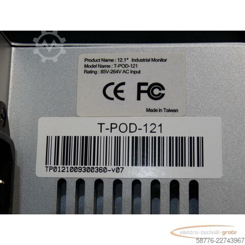 Componente T-POLE T-POD-121 Industrial Monitor 12.1"