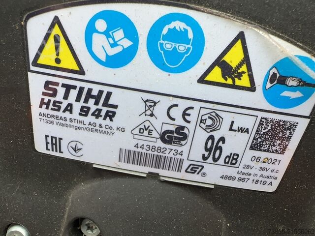 Equipos pequeños Stihl Battery hedge trimmer HSA94R/60