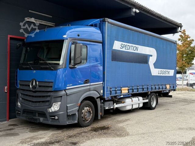 Flatbed truck with tarp MERCEDES-BENZ Actros 1840 Klima Retarder ACC 7,6m MEGA Jumbo