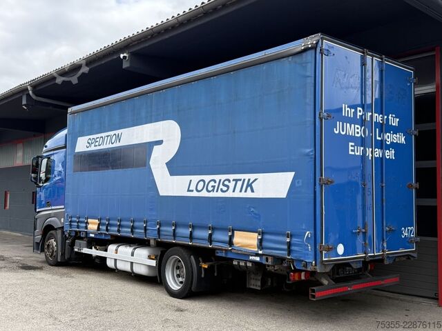 Flatbed truck with tarp MERCEDES-BENZ Actros 1840 Klima Retarder ACC 7,6m MEGA Jumbo