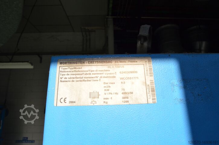 Skruekompressor Worthington Creyssensac RLR100V6