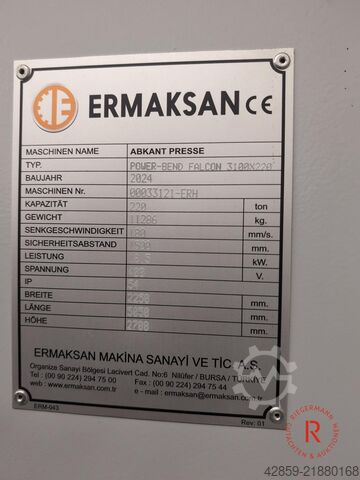 Presse plieuse Erkmaksan POWER-BEND FALCON 3100 X 220