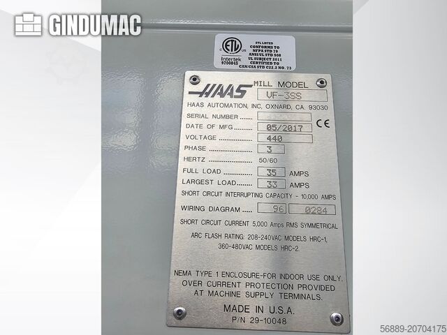 Vertikala Fleroperationsmaskiner HAAS VF-3SS