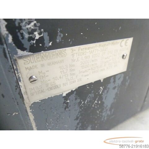 Unidade de controlo Siemens 1FT6082-1AF71-3AG1 Synchronservomotor SN: EL189625201010