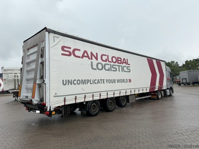 Dieplader oplegger Wiese Mega Schiebeplane mit Dhollandia Rampe 9t