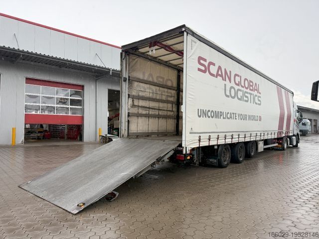 Dieplader oplegger Wiese Mega Schiebeplane mit Dhollandia Rampe 9t