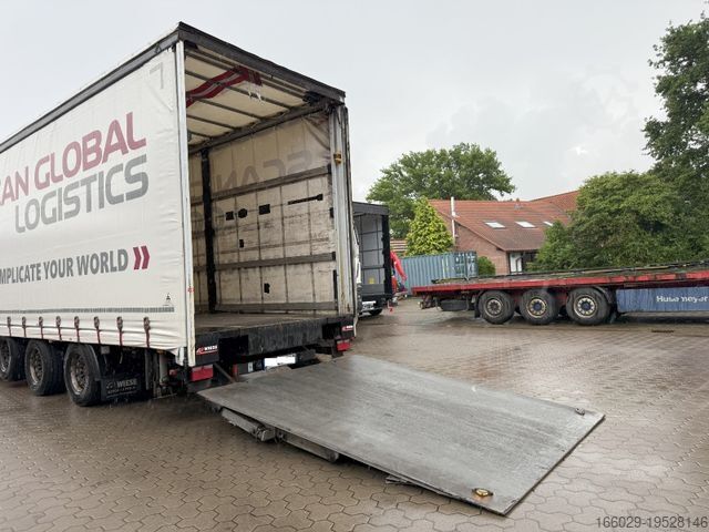 Dieplader oplegger Wiese Mega Schiebeplane mit Dhollandia Rampe 9t