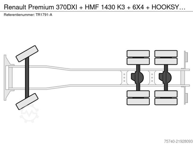Σύστημα βραχίονα γάντζου Renault Premium 370DXI + HMF 1430 K3 + 6X4 + HOOKSYTEM ...