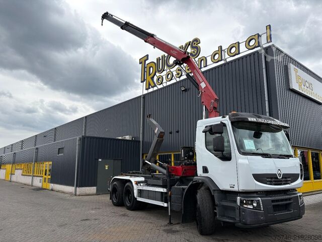 Φορτηγό γερανού Renault Premium 370DXI + HMF 1430 K3 + 6X4 + HOOKSYTEM ...