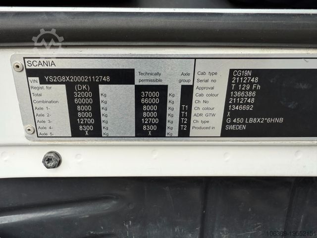 Kamyon şasisi SCANIA G450 8x2*6 ADR Chassis / Fahrgestell / Euro 6