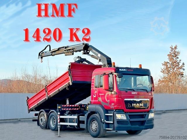 Truck mounted crane MAN TGS 26.360 Kipper 5,15m*HMF 1420 K2 + FUNK/6x2