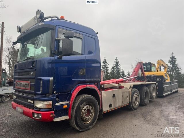 Hook arm system Scania R164 580 8x2 tridem hook truck