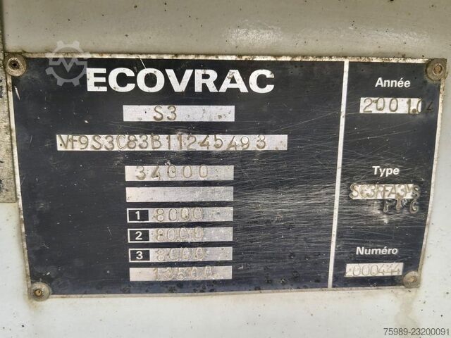 Ecovrac AUGER csigás szállítószalag + levegő, Hatz dízelmotor, 6 rekesz, 3 tengely, emelhető tengely Ecovrac AUGER VIJZEL + Air , HATZ DIESEL, 6 COMPARTMENT...