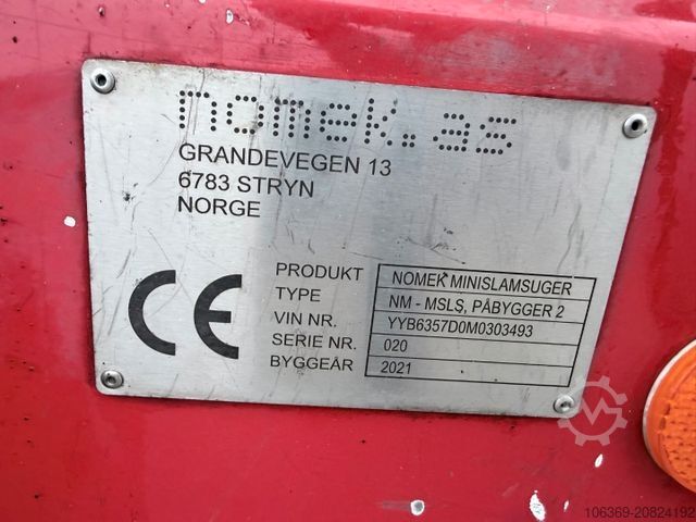 Przyczepa handlowa Tysse / Nomek 1500 L Edelstahl Sauganhänger