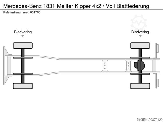 Kipper Mercedes-Benz 1831 Meiller Kipper 4x2 / Voll Blattfederung
