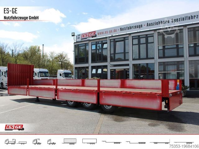 Semirimorchio con piattaforma di lavoro KÖGEL 3-Achs-Mega Chassis, Bordwände