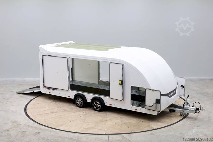 βαν μεταφοράς αυτοκινήτων Brian James Trailer RACE SPORT 341-5521-35-2-12-W 550X210X196CM 3500KG GESCHLOSSENER AUTOTRAILER | WEISS