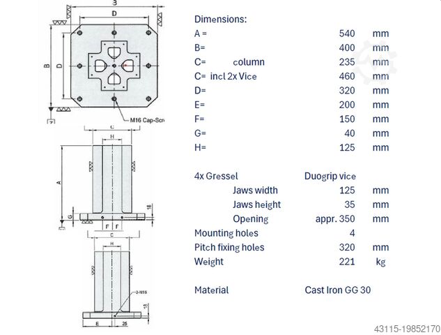 Kruis opspanzuil met Gressel GRESSEL 400 x 400