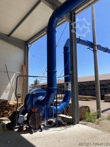 Complete afzuiginstallatie voor een rondhout zaaglijn. Odsávání k výrobní lince na pořez kulati XC 234