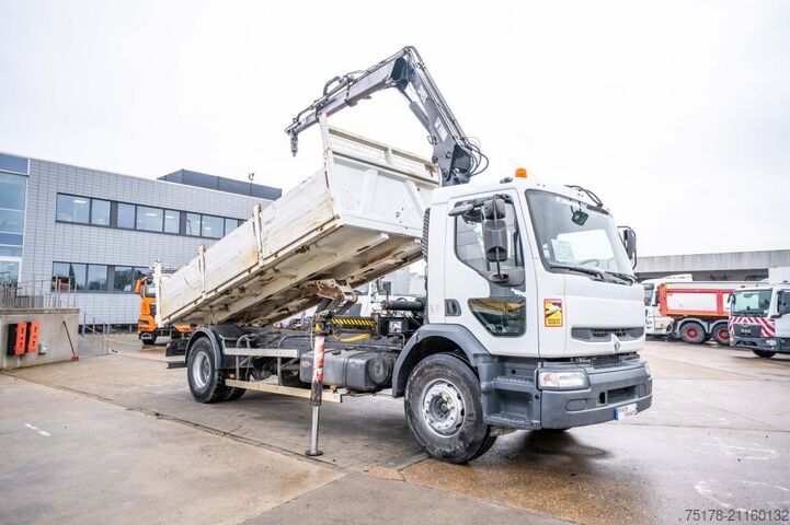 Tipper with crane RENAULT PREMIUM 320+HIAB 112+2EXT