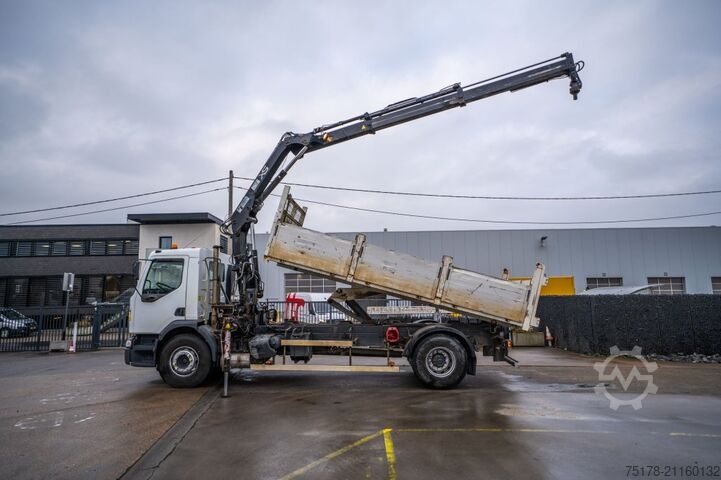 Tipper with crane RENAULT PREMIUM 320+HIAB 112+2EXT