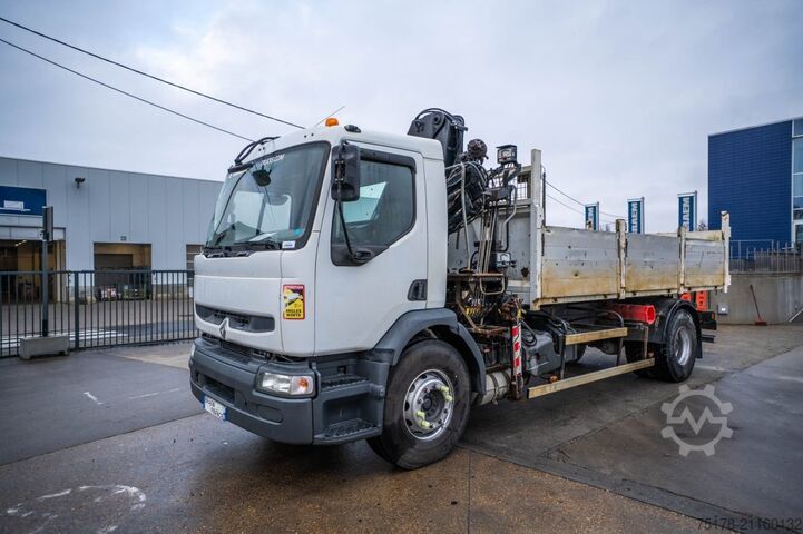 Tipper with crane RENAULT PREMIUM 320+HIAB 112+2EXT