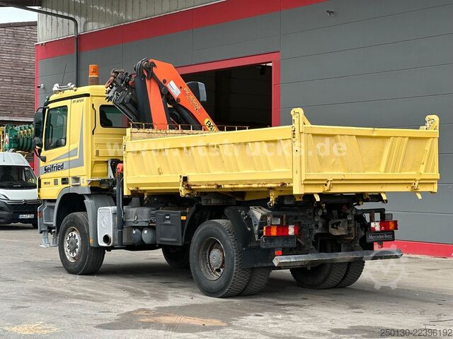 Camion ribaltabile trilaterale MERCEDES-BENZ Actros 1850 V8 MP2 4x4 BB Meiller-DSK, Palfinger