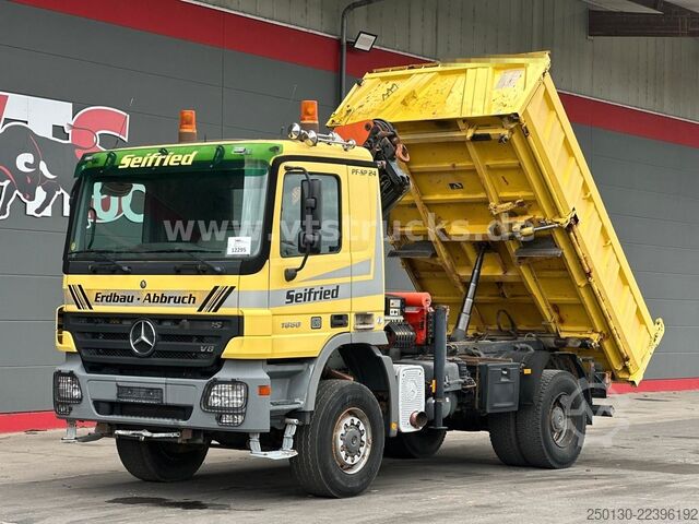 Camion ribaltabile trilaterale MERCEDES-BENZ Actros 1850 V8 MP2 4x4 BB Meiller-DSK, Palfinger