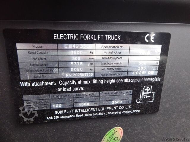 Electric 4-wheel forklift Noblelift FE4P35