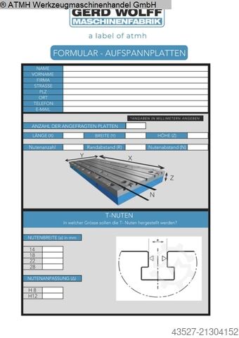 Klemplaat GERD WOLFF 4000 x 2000 x 600 mm
