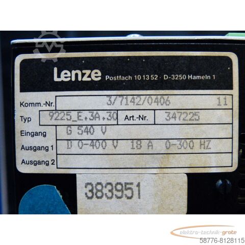 Lenze-komponent Lenze 9225_E.3A.30 Servo Drive
