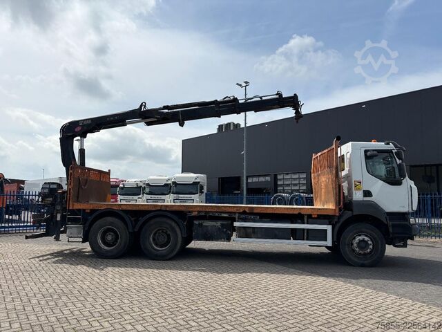Flatbed Renault Kerax 380 6x4 Full Steel / Hiab 166B-3 / Remote...