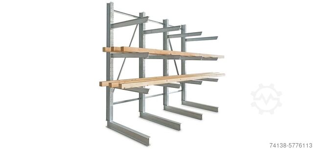 Schwerlastregal 4 Stück Kragarmregal-Ständer einseitig Höhe 2,6 m / Nutztiefe 1 m / Länge 4 m