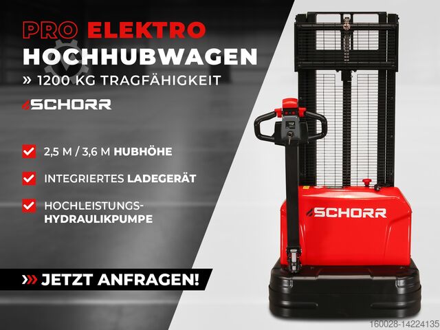 Hoogheffende truck SCHORR Elektro Hochhubwagen Pro 1,2t 3,6m