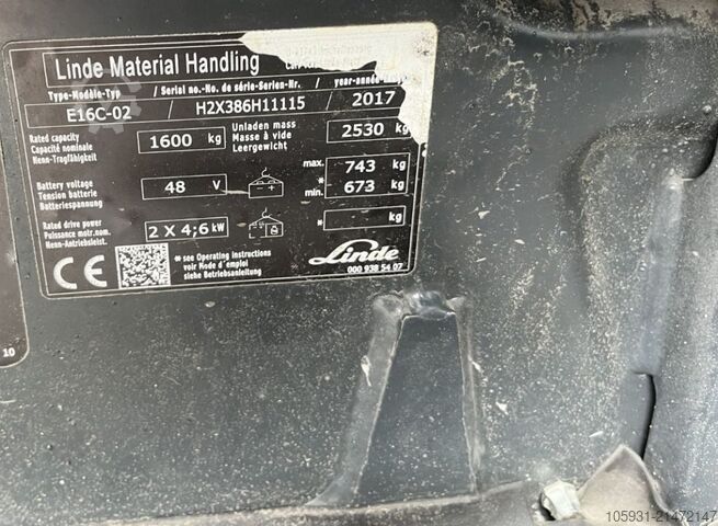 Elektromos háromkerekű targonca Linde E16C-02