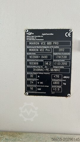 Universal machining center Mikron VCE 600 PRO BJ 2012