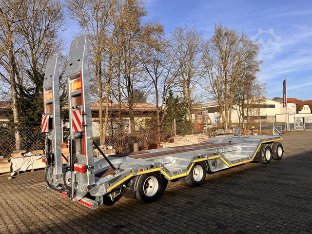 Dieplader oplegger Möslein T 4 VB H1 R  neuer 4 Achs Tieflader + Radmulden