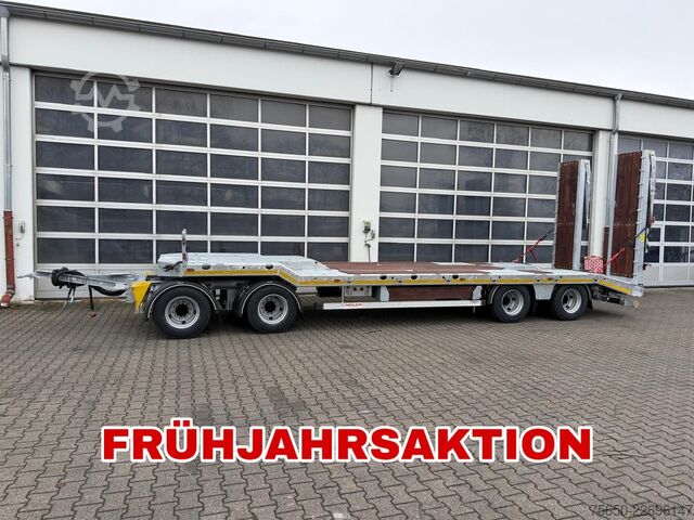 Dieplader oplegger Möslein T 4 VB H2  neuer 4 Achs Tieflader hydraulischen Rampen