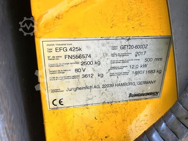 Carretilla eléctrica de 4 ruedas Jungheinrich EFG425k
