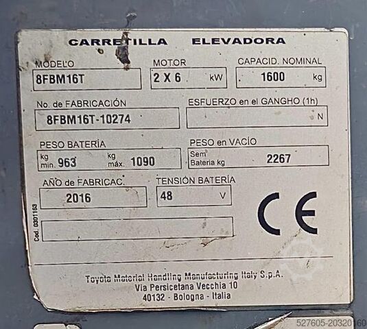 Carretilla elevadora Toyota 8FBM16T