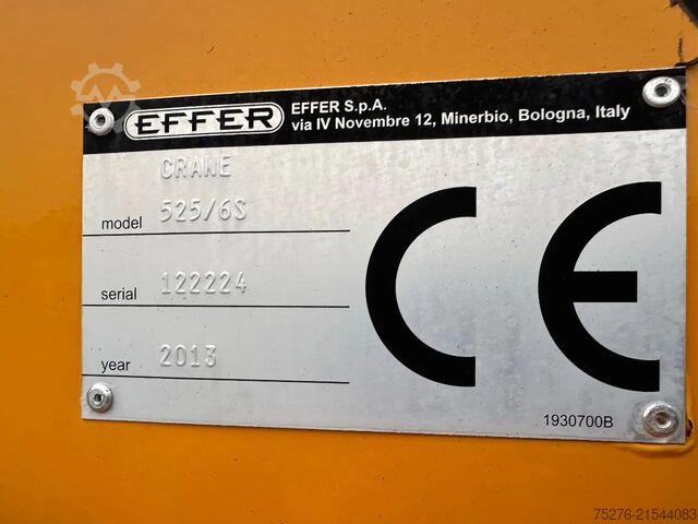 Crane truck Volvo FH 480 6x4 Effer 525/6S + Fly Jib 6S ,Winch Euro 5