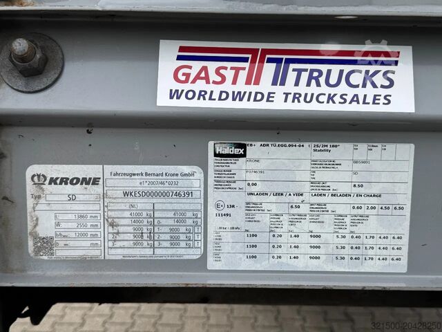 Bâches coulissantes Krone SD Schuifzeil -Dak / SAF-Disc / APK 10-2026!