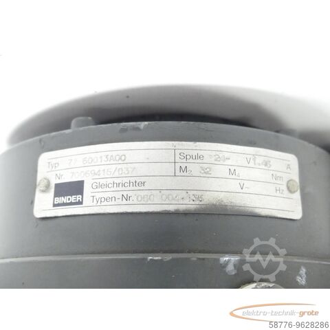 Siemens motor Siemens 1FT5072-0AF71-1 - Z SN:EJ493386803011 mit Binder 77 60013A00 Bremse