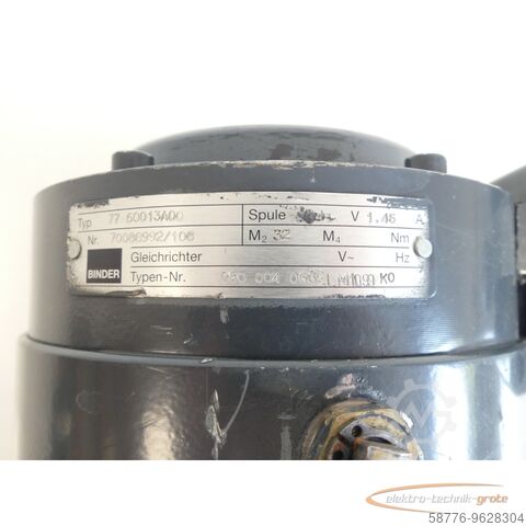 Siemens motor Siemens 1FT5076-0AF71-1 - Z SN:EK882610801001 mit Binder 77 60013A00 Bremse