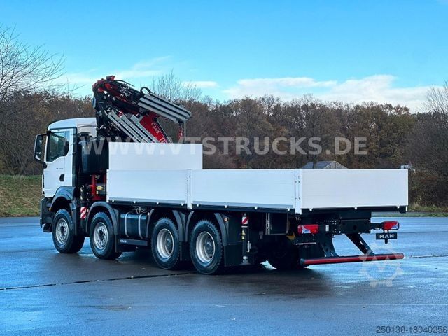 Vrachtauto met open laadbak MAN TGS 35.470 8x4 Pritsche + FASSI F345RB Kran,JIB