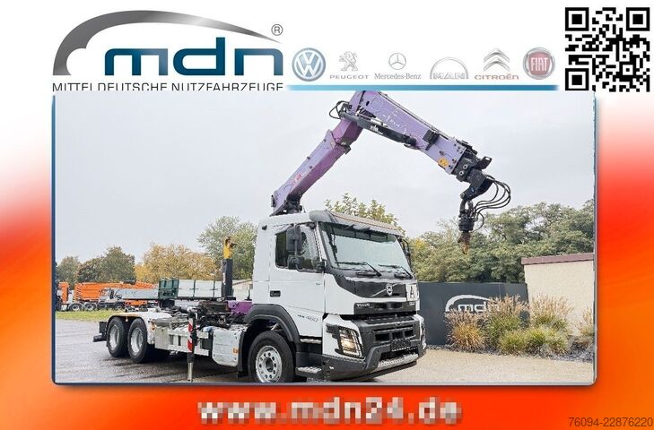 Autolaadkraan VOLVO FMX 460 6x4 liftachse Abrollkipper KRAN 13m FUNK